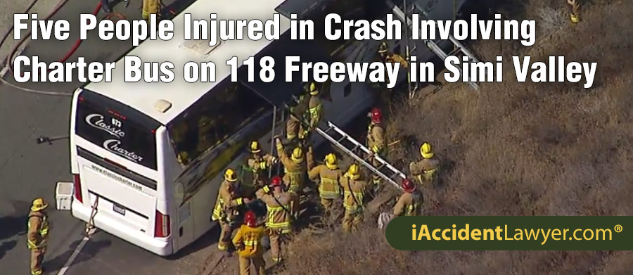 Five People Injured in Crash Involving Charter Bus on 118 Freeway in Simi Valley