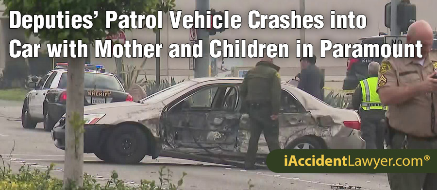 Deputies’ Patrol Vehicle Crashes into Car with Mother and Children in Paramount