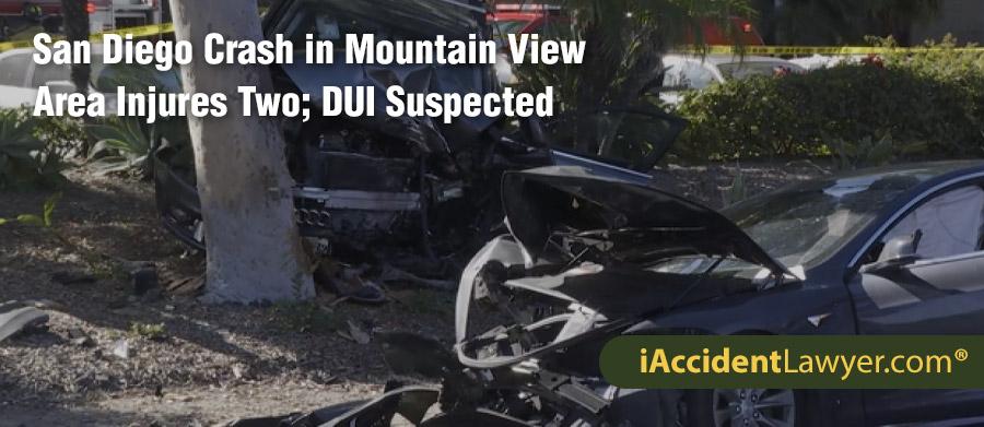San Diego Crash in Mountain View Area Injures Two; DUI Suspected