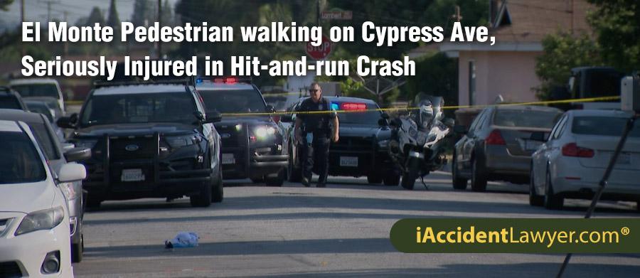 Pedestrian Seriously Injured in Hit-and-run Crash on Cypress Avenue in El Monte, CA