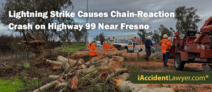 Lightning Strike Causes Chain-Reaction Crash on Highway 99 Near Fresno, CA