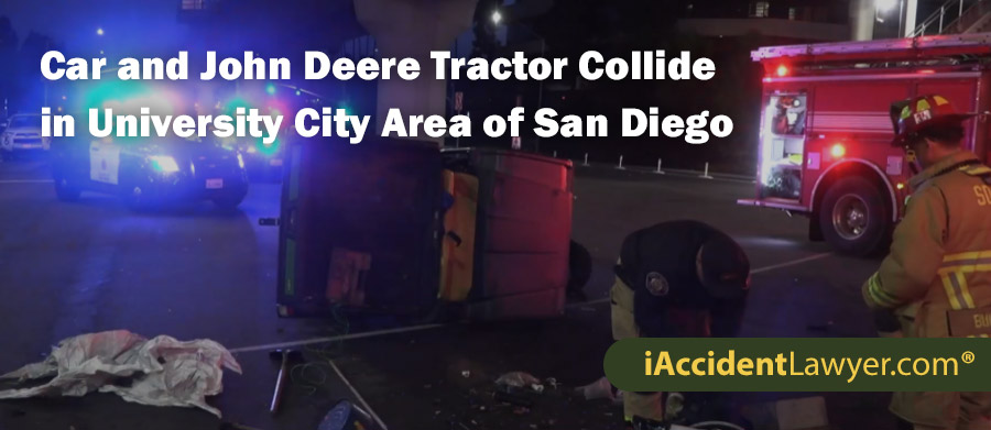 San Diego UTV and John Deere Tractor Collide in University City Area