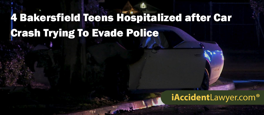 4 Bakersfield Teens Hospitalized after Car Crash Trying To Evade Police