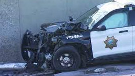 Fresno Police Car Struck A Intersection of M Street and Fresno Street