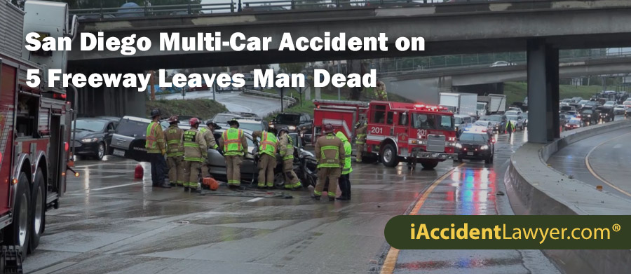 San Diego Multi-Car Accident on 5 Freeway Leaves Man Dead near Highway 163