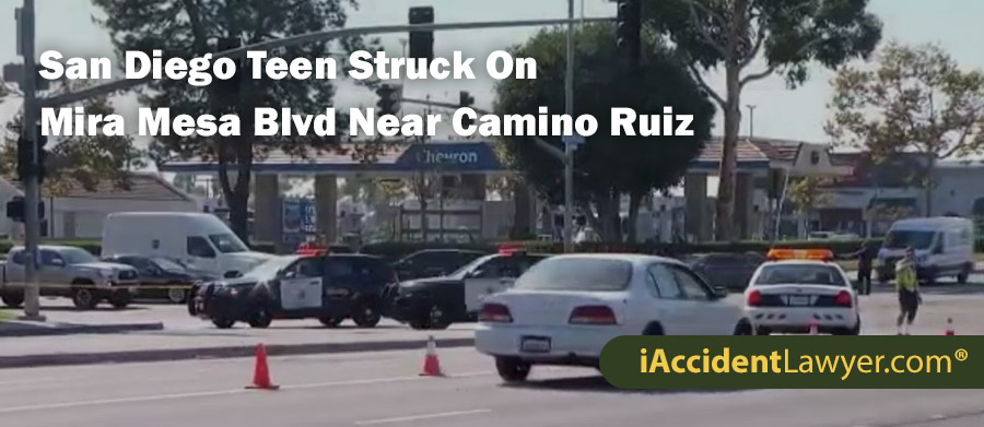 San Diego Teen Struck On Mira Mesa Blvd Near Camino Ruiz