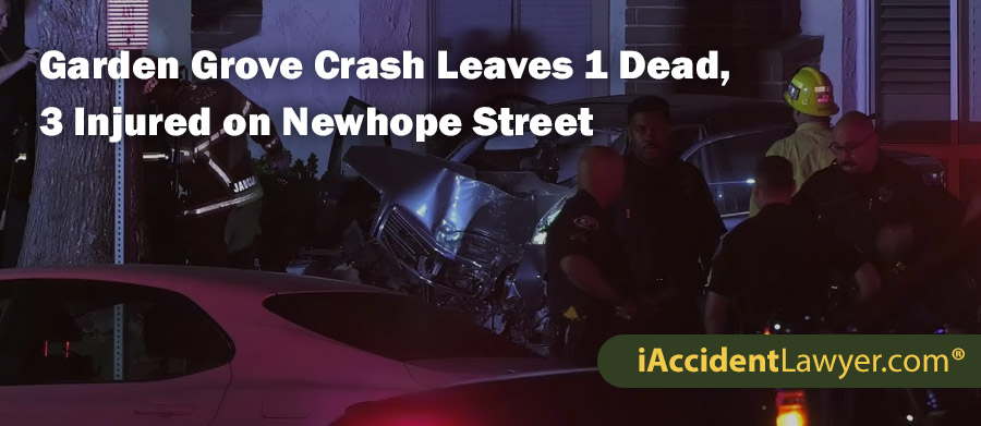 Garden Grove Crash Leaves 1 Dead, 3 Injured on Newhope Street