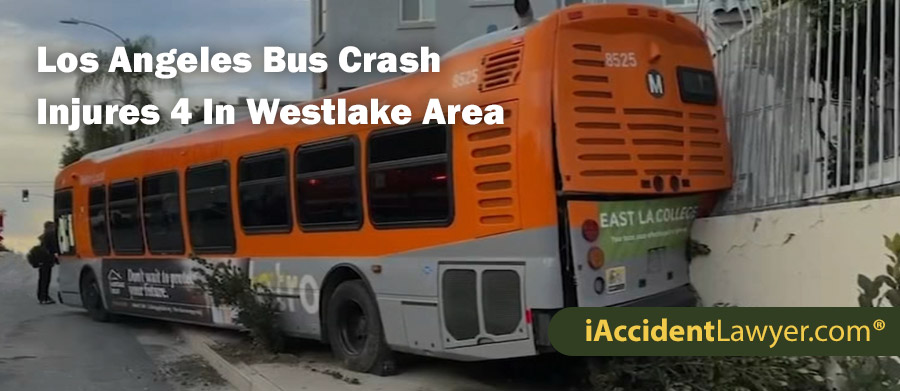 Los Angeles Bus Crash Injures 4 In Westlake Area