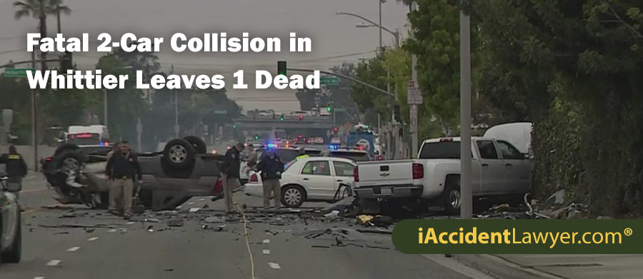 Whittier Fatal 2-Car Collision Kills 1 At Mines Blvd and Sorenson Ave.