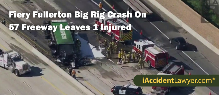 Fullerton Big Rig Crash On 57 Freeway Leaves 1 Injured