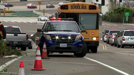 San Diego Unified School District Bus Damaged after Accident