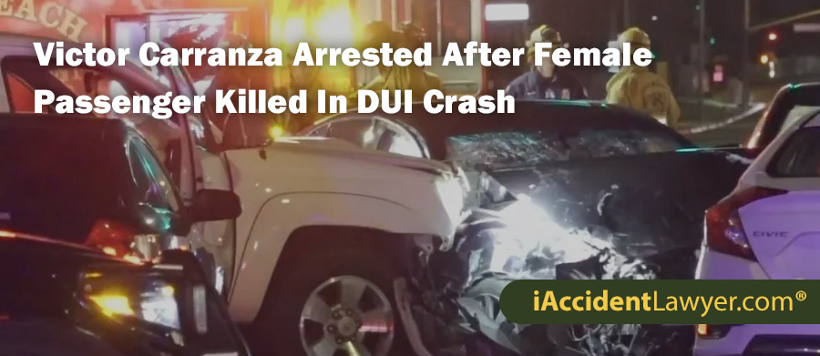 Victor Carranza Arrested After Female Passenger Killed In DUI Crash