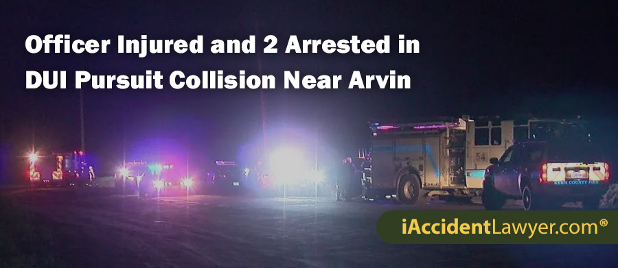 Arvin Police Pursuit Ends In Head On Collision With Patrol Car On Bear Mountain Road