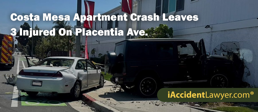 Costa Mesa Apartment Crash Leaves 3 Injured On Placentia Ave.