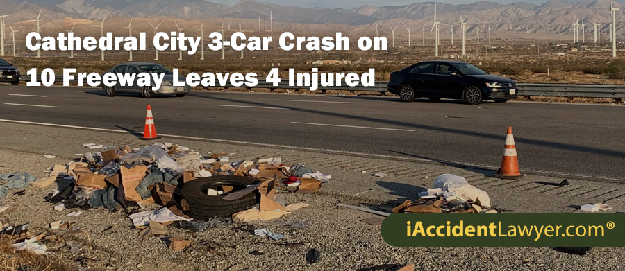 Cathedral City 3-Car Crash on 10 Freeway Leaves 4 Injured