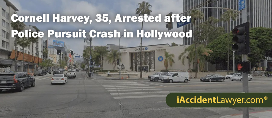 Cornell Harvey, 35, Arrested after Police Pursuit Crash in Hollywood