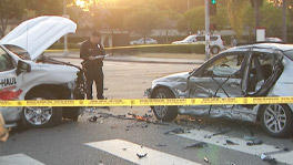 Los Angeles Stolen Car Crash Leaves 2 Hurt On Obama Blvd.