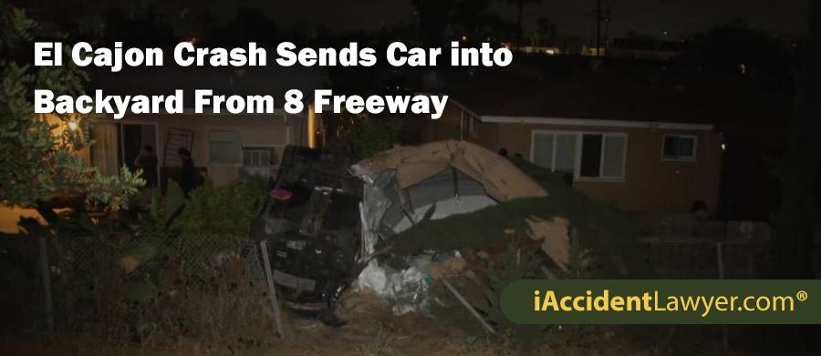 El Cajon Crash Sends Car into Backyard From 8 Freeway