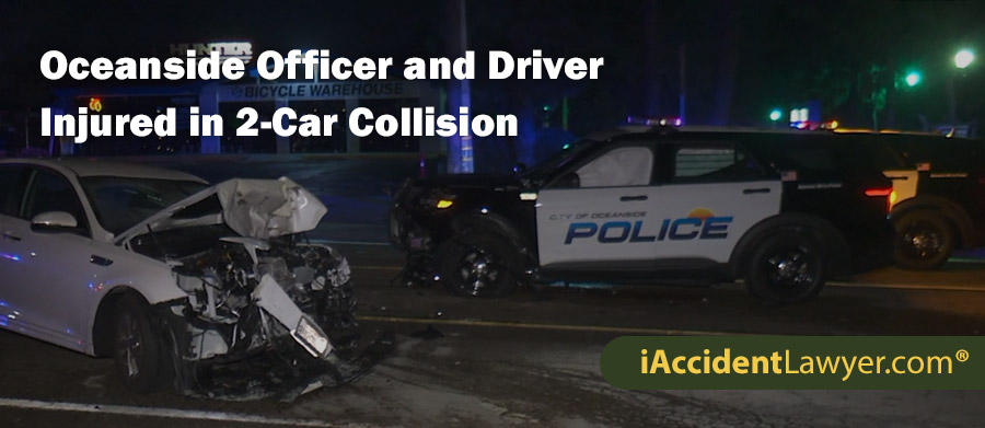 Oceanside Officer and Driver Injured in 2-Car Collision