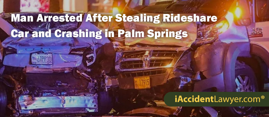 Ted Arnold Meeker, 31, Arrested After Stealing Rideshare Car and Crashing in Palm Springs