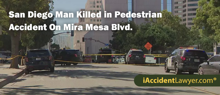 San Diego Man Killed in Pedestrian Accident On Mira Mesa Blvd.