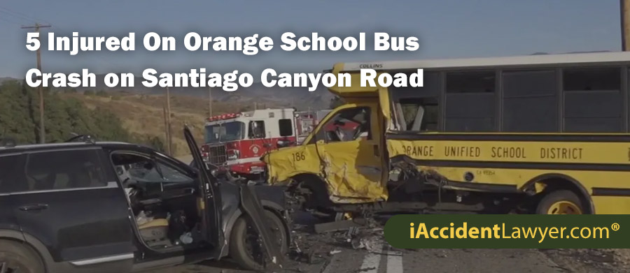 Orange School Bus Crash on Santiago Canyon Road Leaves 5 Injured