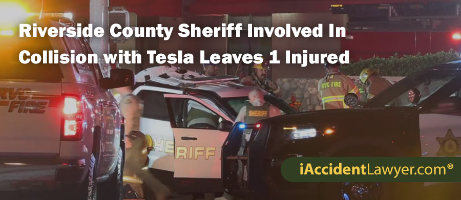 Riverside County Sheriff Involved In Collision with Tesla Leaves 1 Injured