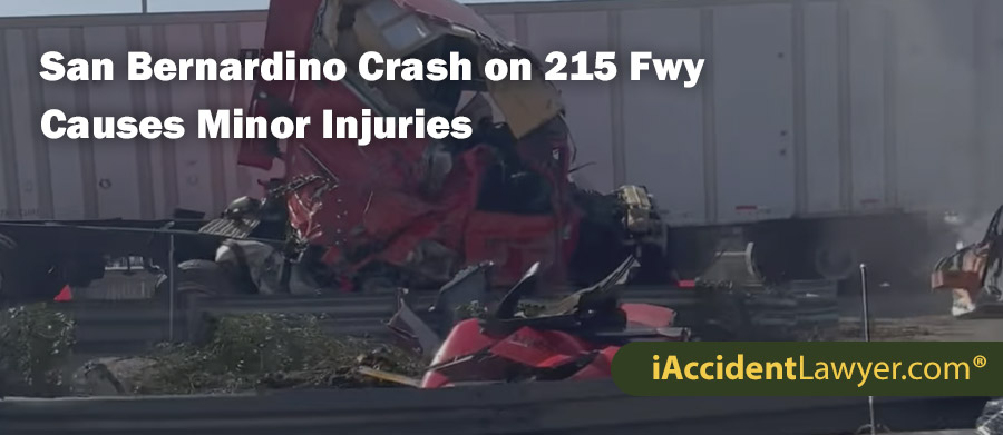 San Bernardino Semi Truck Crash on 215 Freeway Causes Minor Injuries