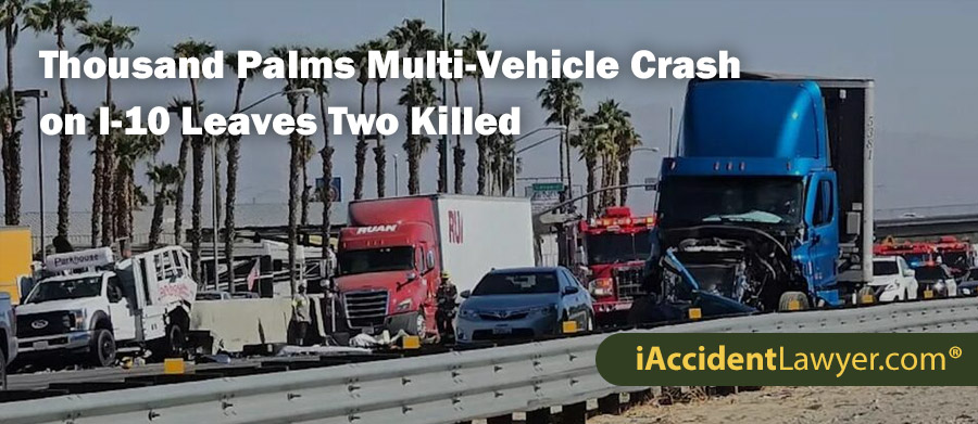 Thousand Palms Multi-Vehicle Crash on I-10 Leaves Two Killed