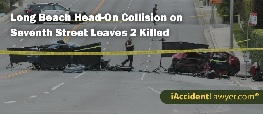 Long Beach Head-On Collision on Seventh Street Leaves 2 Killed