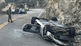 Head-On Collision Near La Cañada Flintridge Leaves One Vehicle Overturned