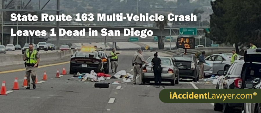 State Route 163 Multi-Vehicle Crash Leaves 1 Dead in San Diego